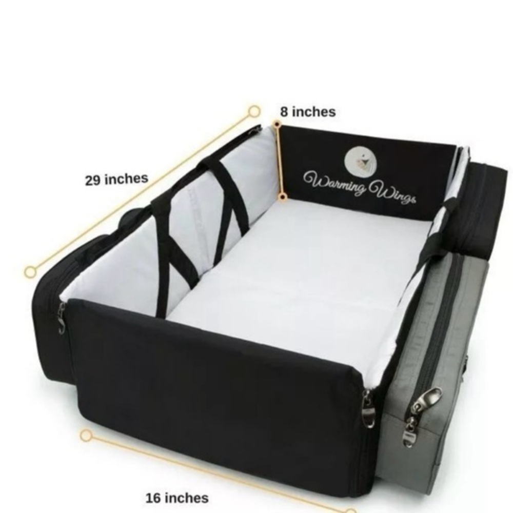 Used infant diaper bag, changing pad, bassinet